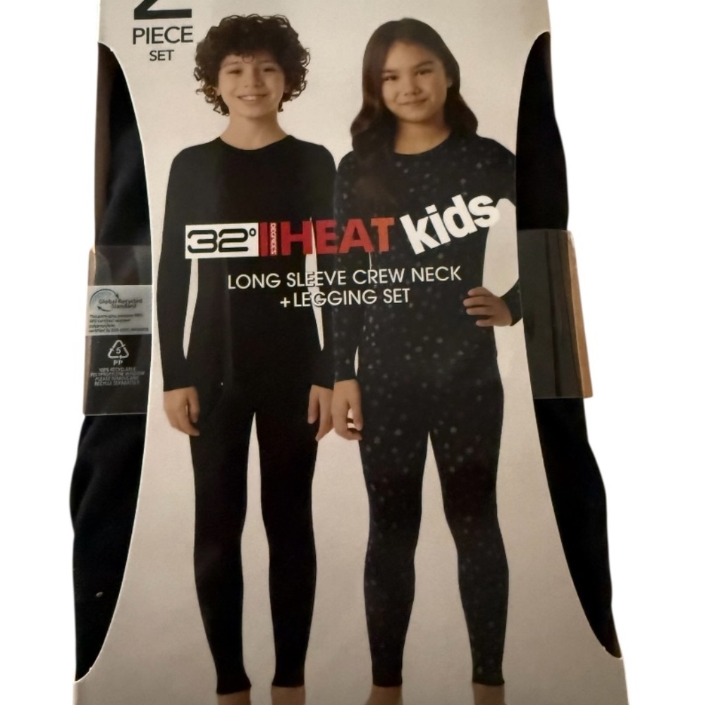 32 Degrees HEAT KIDS 2-piece layer set BLACK unisex